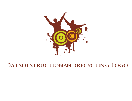 dancing persons behind the speaker logo