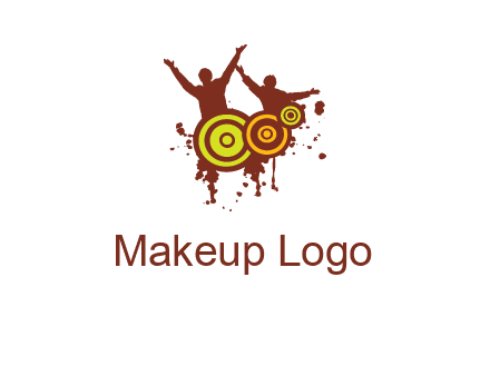 dancing persons behind the speaker logo