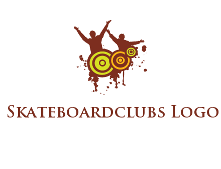 dancing persons behind the speaker logo