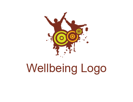 dancing persons behind the speaker logo
