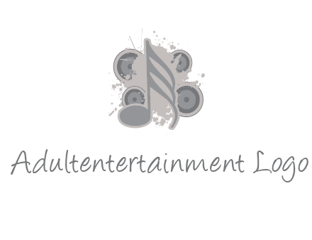 music note inside the splash with speakers logo