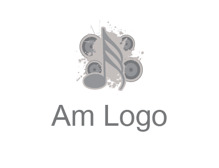 music note inside the splash with speakers logo