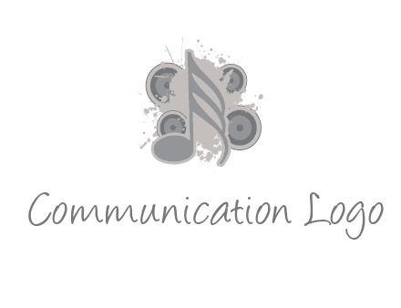 music note inside the splash with speakers logo