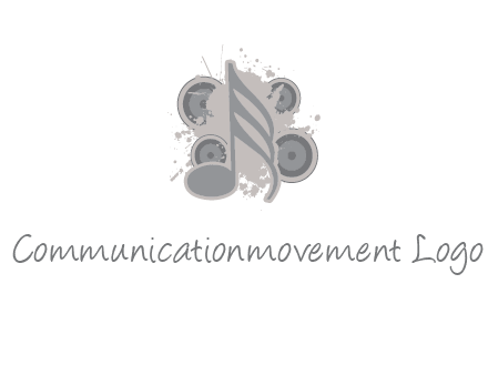 music note inside the splash with speakers logo