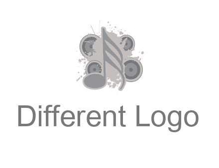 music note inside the splash with speakers logo