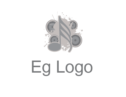 music note inside the splash with speakers logo