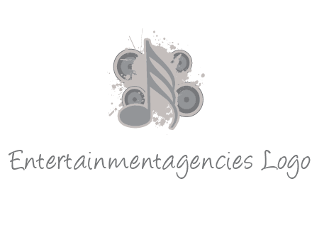 music note inside the splash with speakers logo
