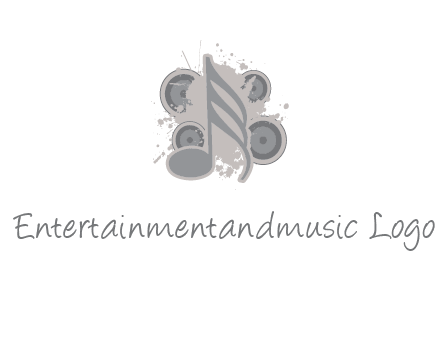 music note inside the splash with speakers logo