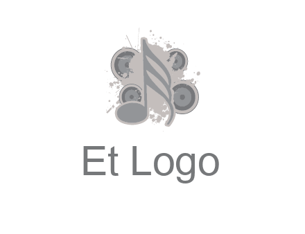 music note inside the splash with speakers logo
