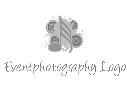 music note inside the splash with speakers logo