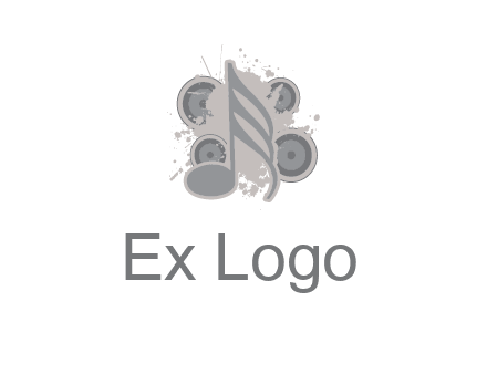 music note inside the splash with speakers logo