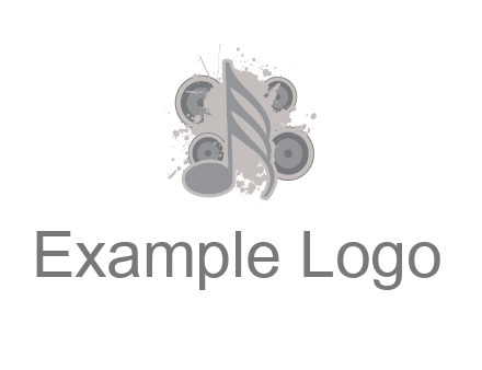 music note inside the splash with speakers logo
