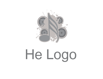 music note inside the splash with speakers logo
