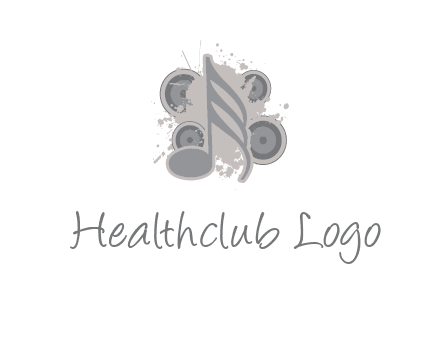 music note inside the splash with speakers logo