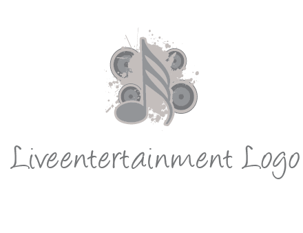 music note inside the splash with speakers logo