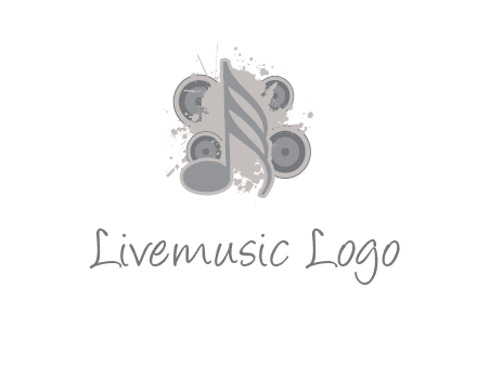music note inside the splash with speakers logo