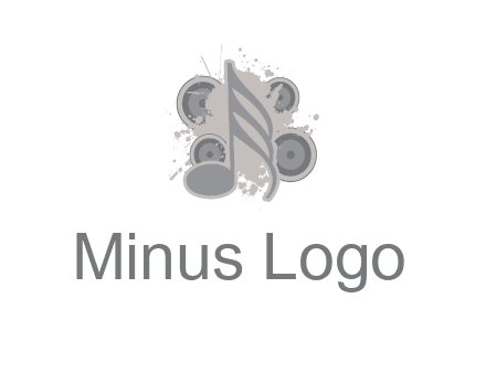 music note inside the splash with speakers logo