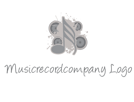 music note inside the splash with speakers logo
