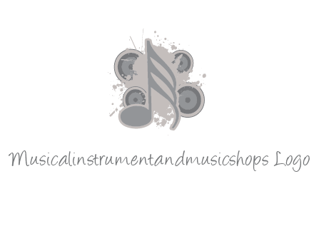 music note inside the splash with speakers logo