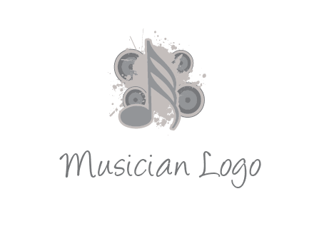music note inside the splash with speakers logo