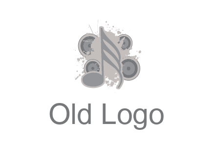 music note inside the splash with speakers logo