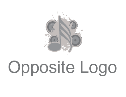 music note inside the splash with speakers logo