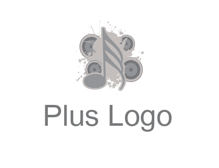 music note inside the splash with speakers logo