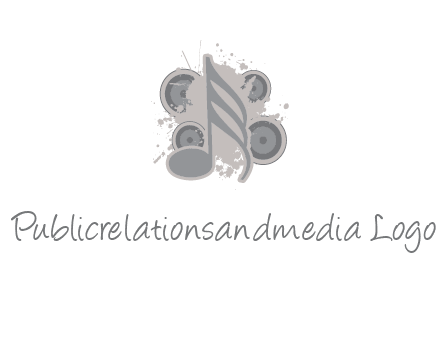 music note inside the splash with speakers logo