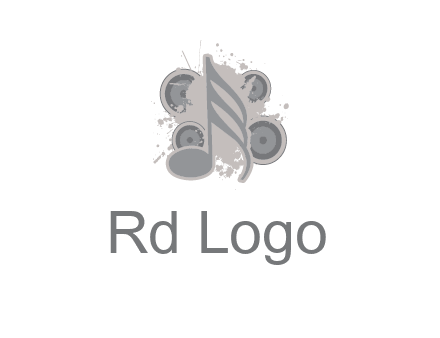 music note inside the splash with speakers logo