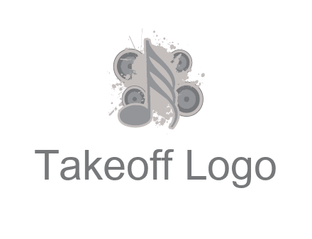 music note inside the splash with speakers logo