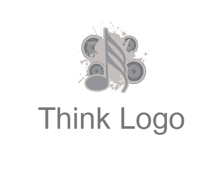music note inside the splash with speakers logo