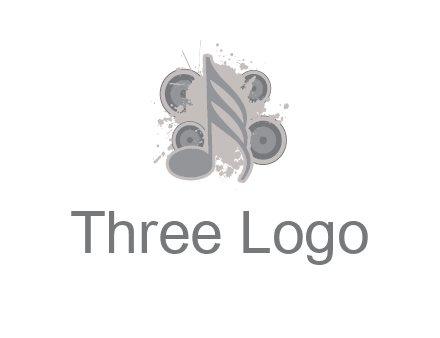 music note inside the splash with speakers logo