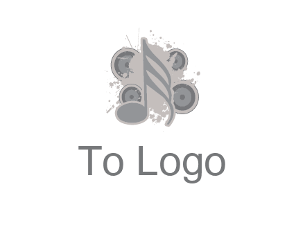 music note inside the splash with speakers logo