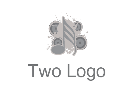 music note inside the splash with speakers logo