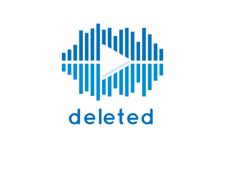 play button icon inside the music waves logo
