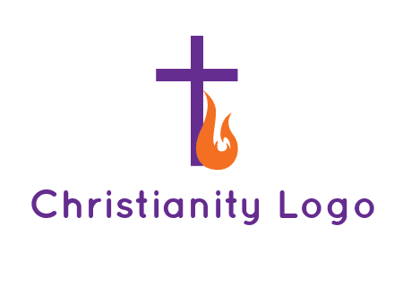 cross with abstract fire icon