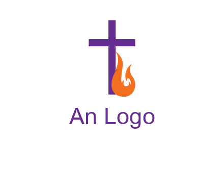 cross with abstract fire icon