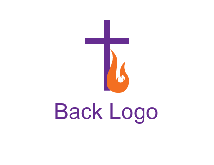 cross with abstract fire icon