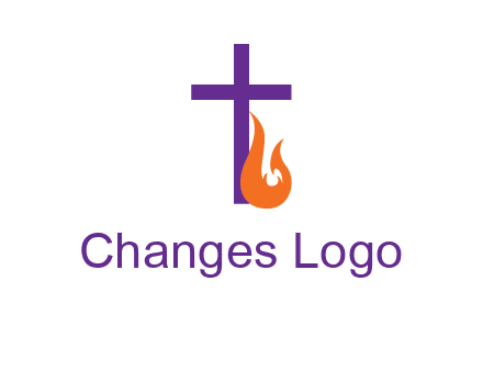 cross with abstract fire icon
