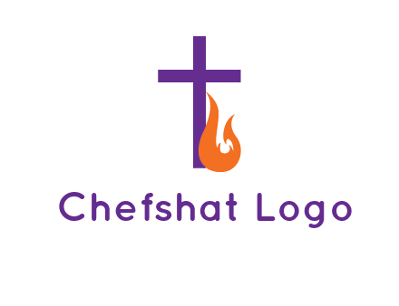 cross with abstract fire icon