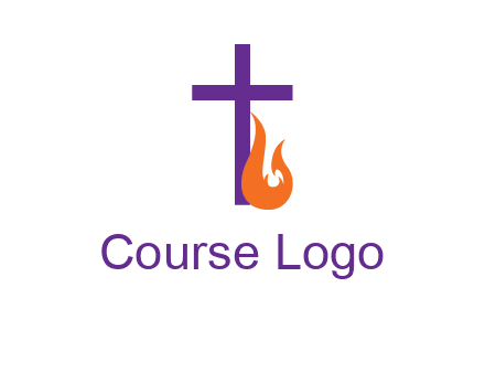 cross with abstract fire icon