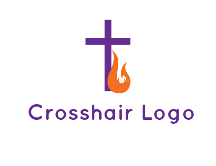 cross with abstract fire icon