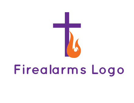 cross with abstract fire icon