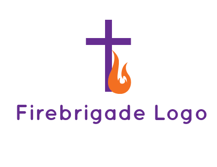 cross with abstract fire icon