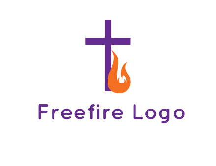 cross with abstract fire icon