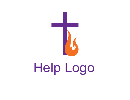 cross with abstract fire icon