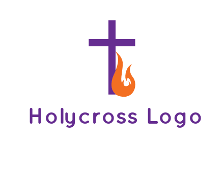 cross with abstract fire icon