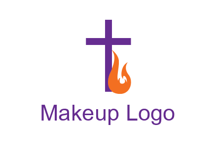 cross with abstract fire icon