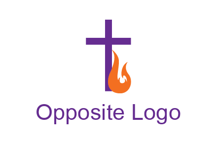 cross with abstract fire icon