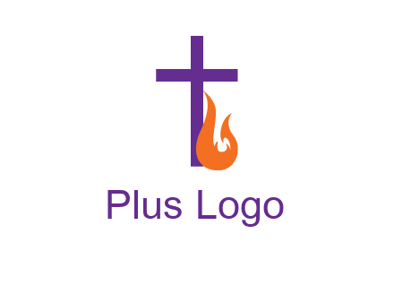 cross with abstract fire icon